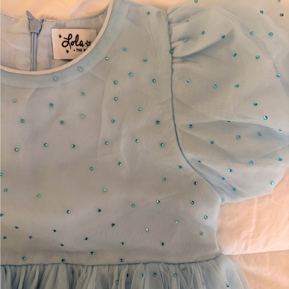 Lola Light Blue Tulle Sparkle Formal Dress for Girls